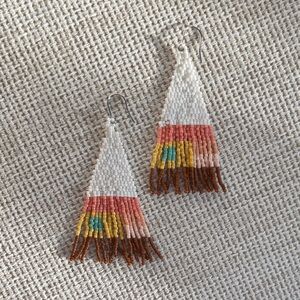 Handmade Colorful Beaded Fringe Earrings